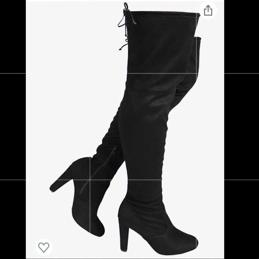 Sexy! Wide fit over the knee faux suede boots Sz 6
